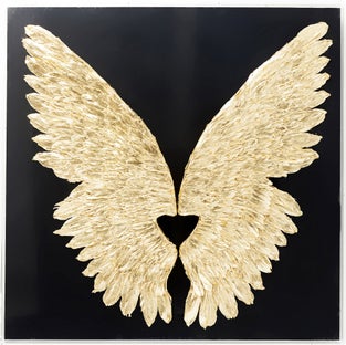 Väggdekoration Wings Guld Svart 120x120cm – bild-1.