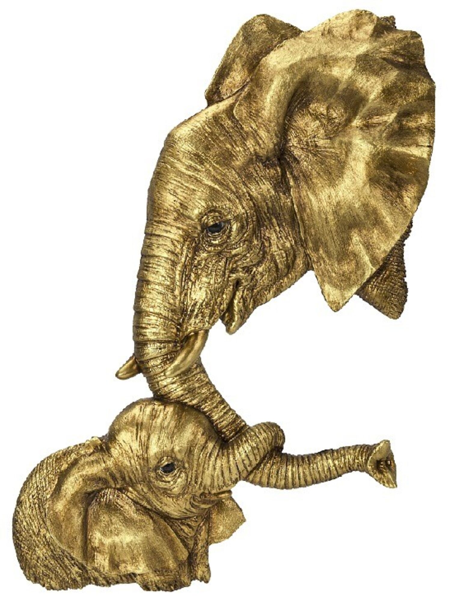 Decoratiune de perete Elephants Love Auriu 60x77 cm – imagine-1.