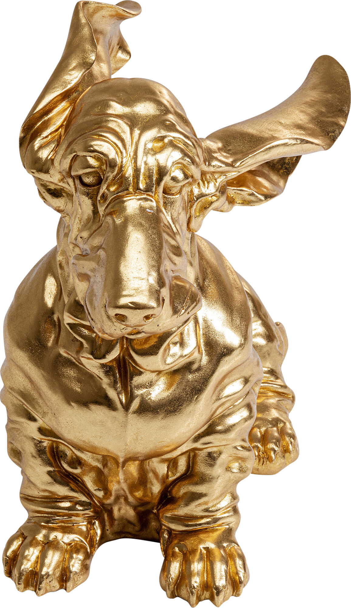 Coiffed Dog, koira figuuri, koriste-esine - kulta 52cm – kuva-1.