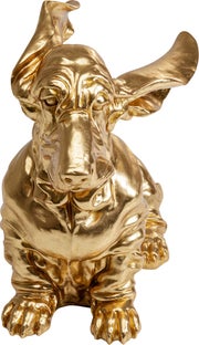 Coiffed Dog, koira figuuri, koriste-esine - kulta 52cm – kuva-1.