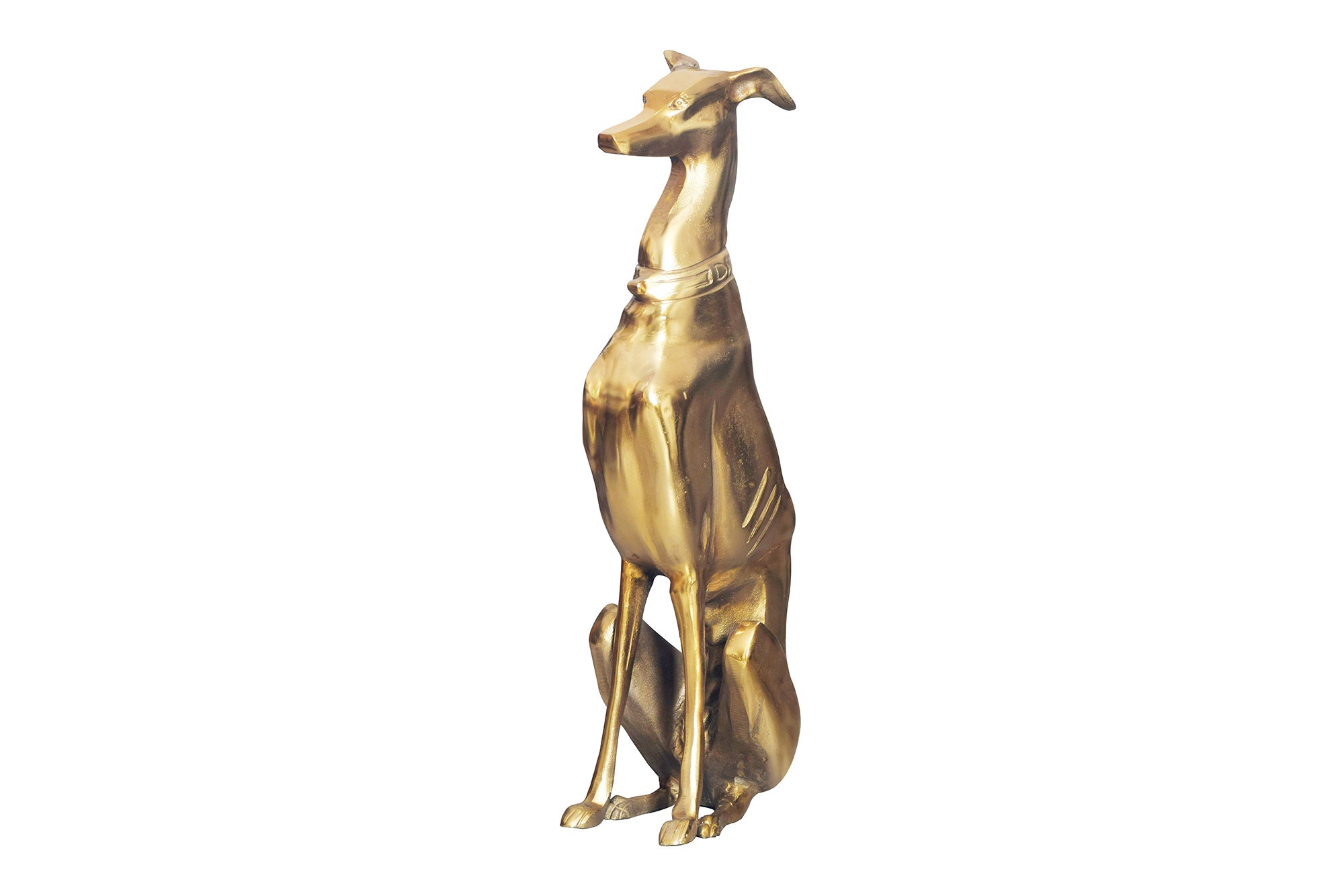 Dekoracja stojąca GREYHOUND 70 cm aluminium złote – grafika-1.