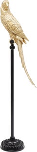 Dekorfigur Parrot Skulptur På Sokkel Gull 116cm – bilde-1.