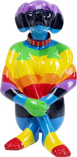 FIGURA DECORATIVA SITTING DOG RAINBOW 80 – immagine-1.