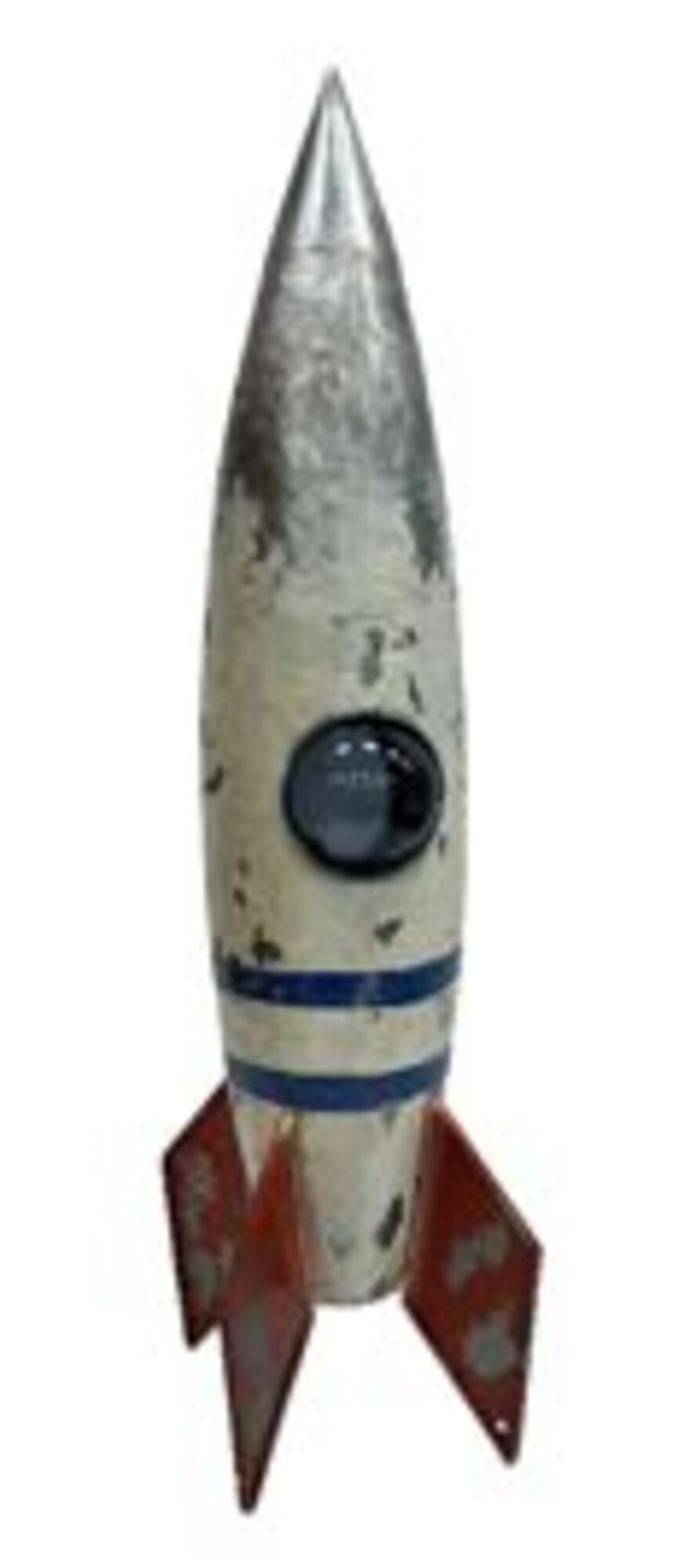 Dekoracja stojąca stalowa postarzana rakieta 73 cm – grafika-1.