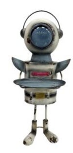 Dekoracja stojąca stalowa postarzana robot Gottlieb 74 cm – obraz-1