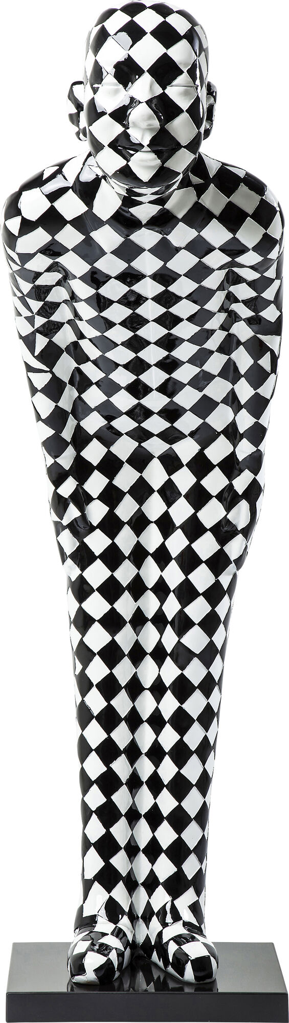 Dekoracja stojąca Welcome Guests Checker 86x164 cm biało-czarna – grafika-1.