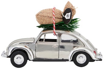 Figurka dekoracyjna XMAS CAR 12 cm srebrna – obraz-1