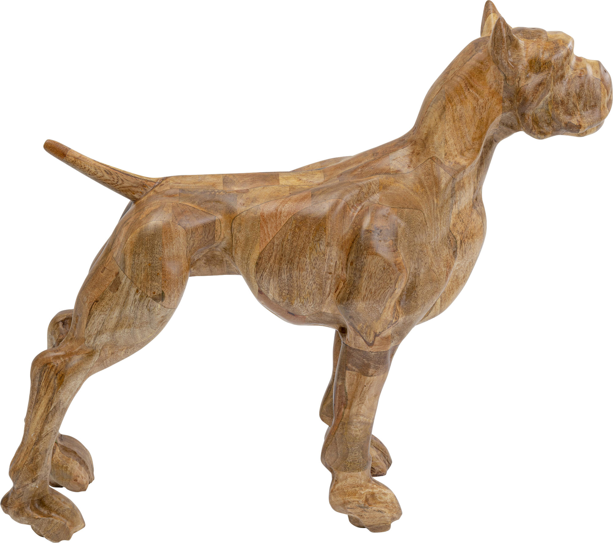 Dekoracja stojąca z drewna mango pies 78x70 cm – obraz-1