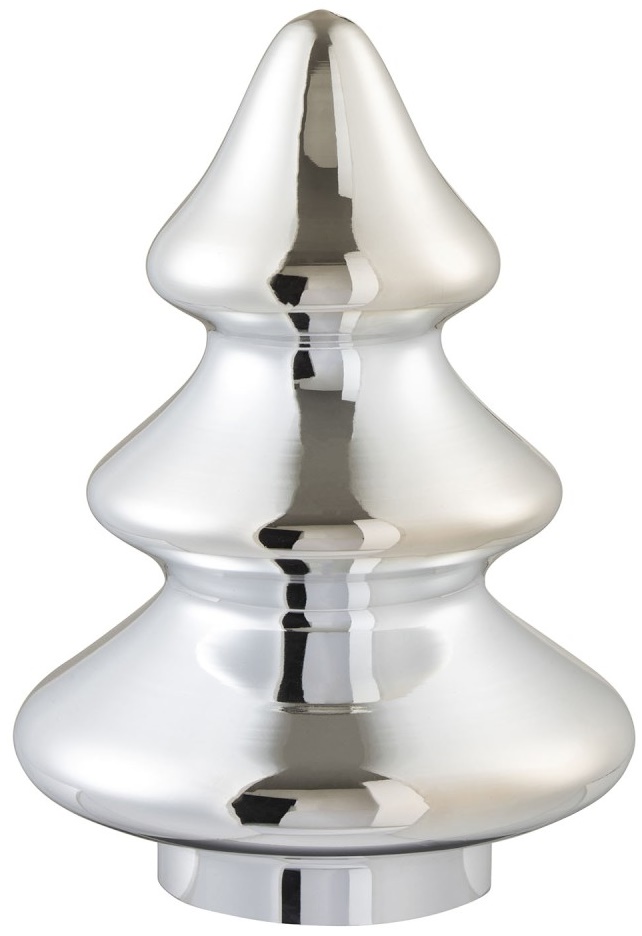 Dekoracja świąteczna Deco Tree Ø18x27 cm szklana srebrna – obraz-1