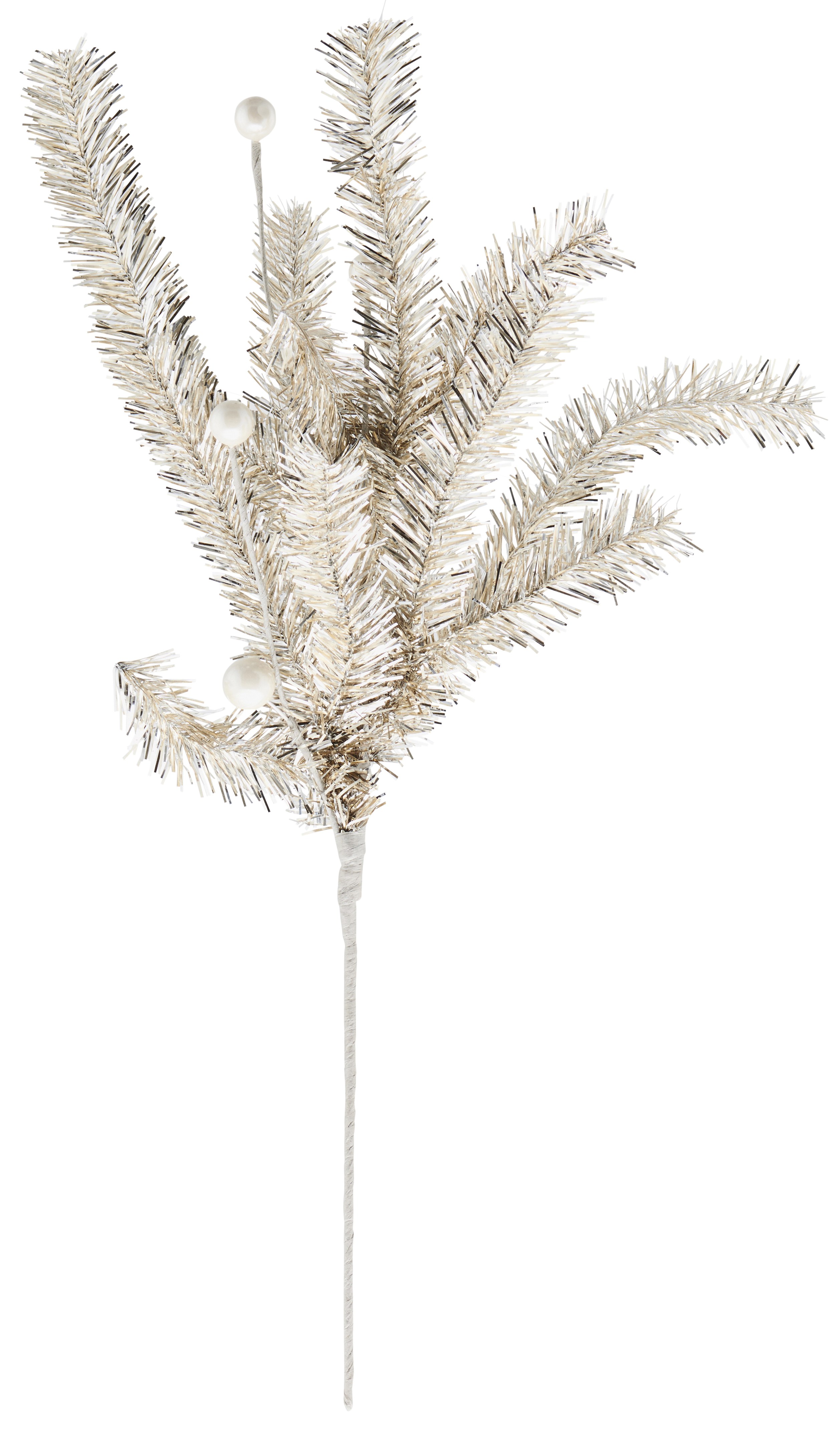 Dekoracja świąteczna - gałązka dekoracyjna szampańska 38 cm – obraz-1