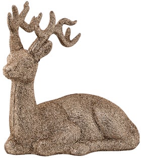 Dekoracja świąteczna złota renifer 16x7 cm – obraz-1