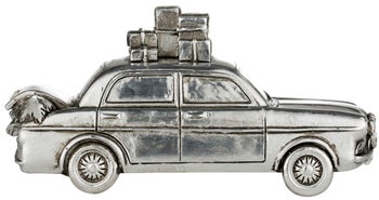 Dekoracja świąteczna Serafina Car 13x7 cm srebrna antyczna – obraz-1