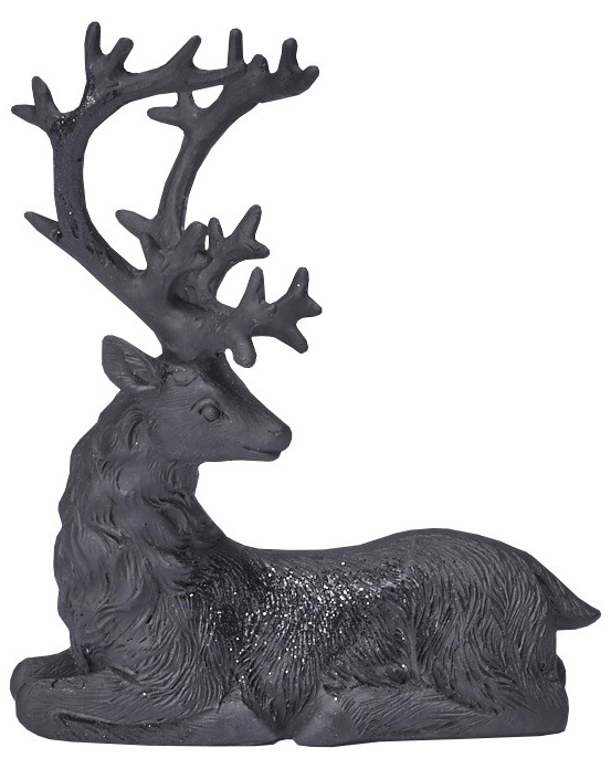 Dekoracja świąteczna czarna renifer 8x5 cm – obraz-1