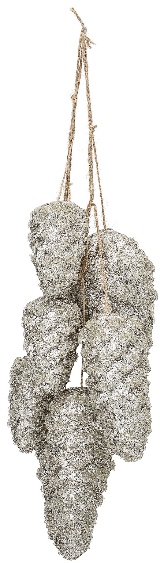 Dekoracja świąteczna srebrna szyszki Ø10x58 cm – obraz-1