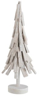 Dekoracja świąteczna biała choinka 61x22 cm – obraz-1