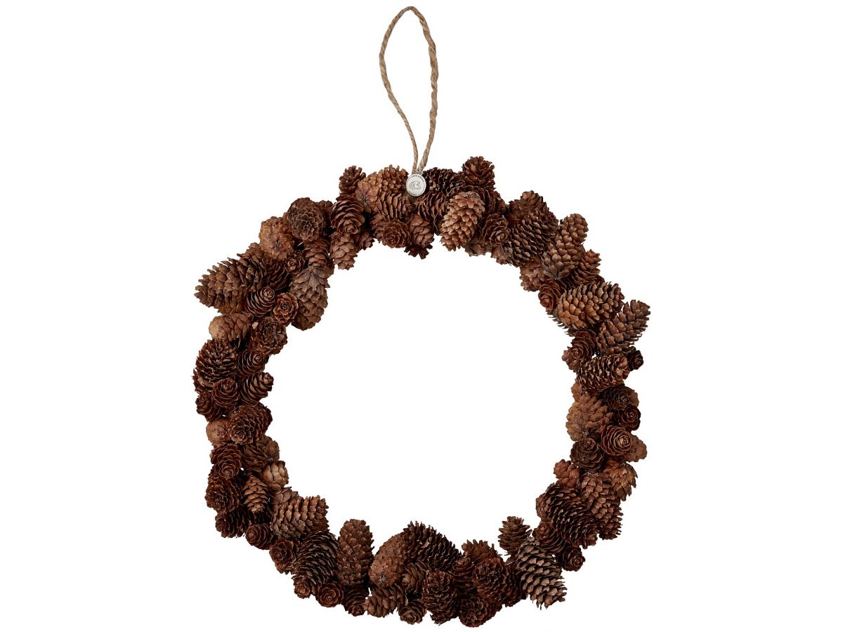 Dekoracja wisząca Alvenor Wreath Ø30 cm brązowa – obraz-1