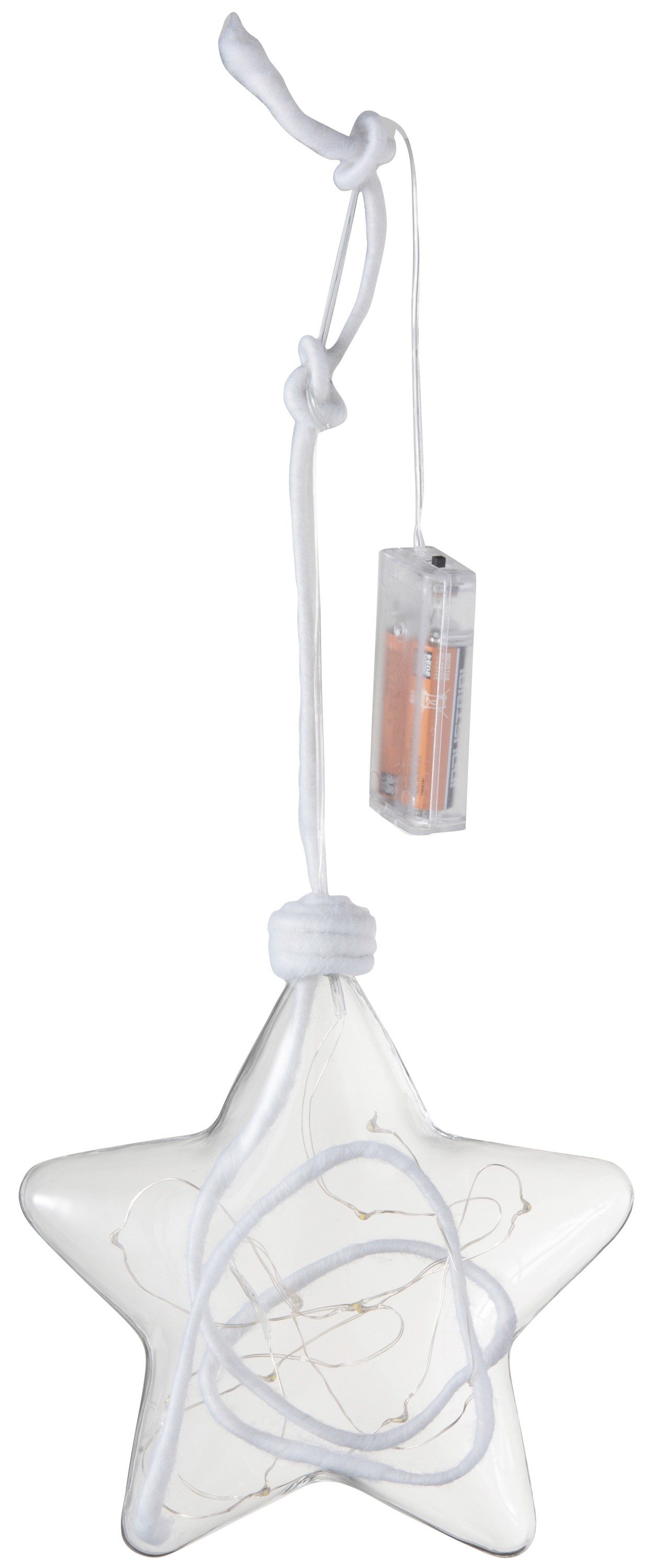Dekoracja wisząca szklana transparentna gwiazda 18x6 cm – obraz-1