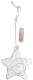 Dekoracja wisząca szklana transparentna gwiazda 18x6 cm – obraz-1