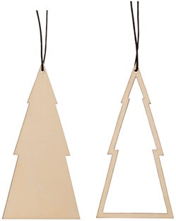 Dekoracje choinkowe Ornet (2-set) 6x11 cm naturalne – obraz-1