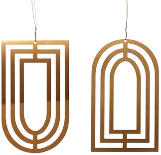 Dekoracje choinkowe Ornet Brass (2-set) 6x10 cm złote – obraz-1
