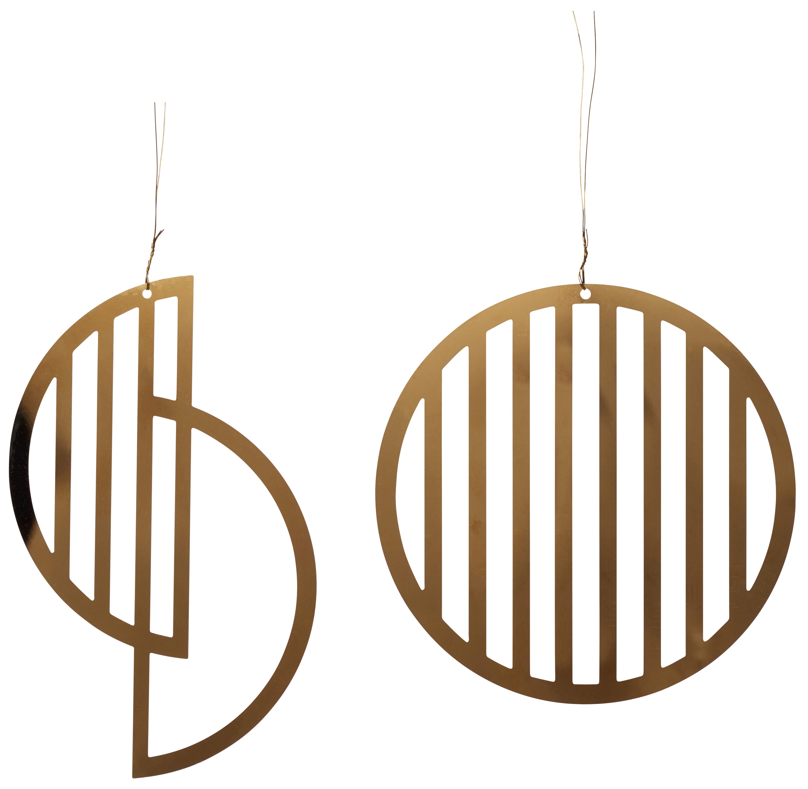 Dekoracje choinkowe Ornet Brass (2-set) złote – obraz-1