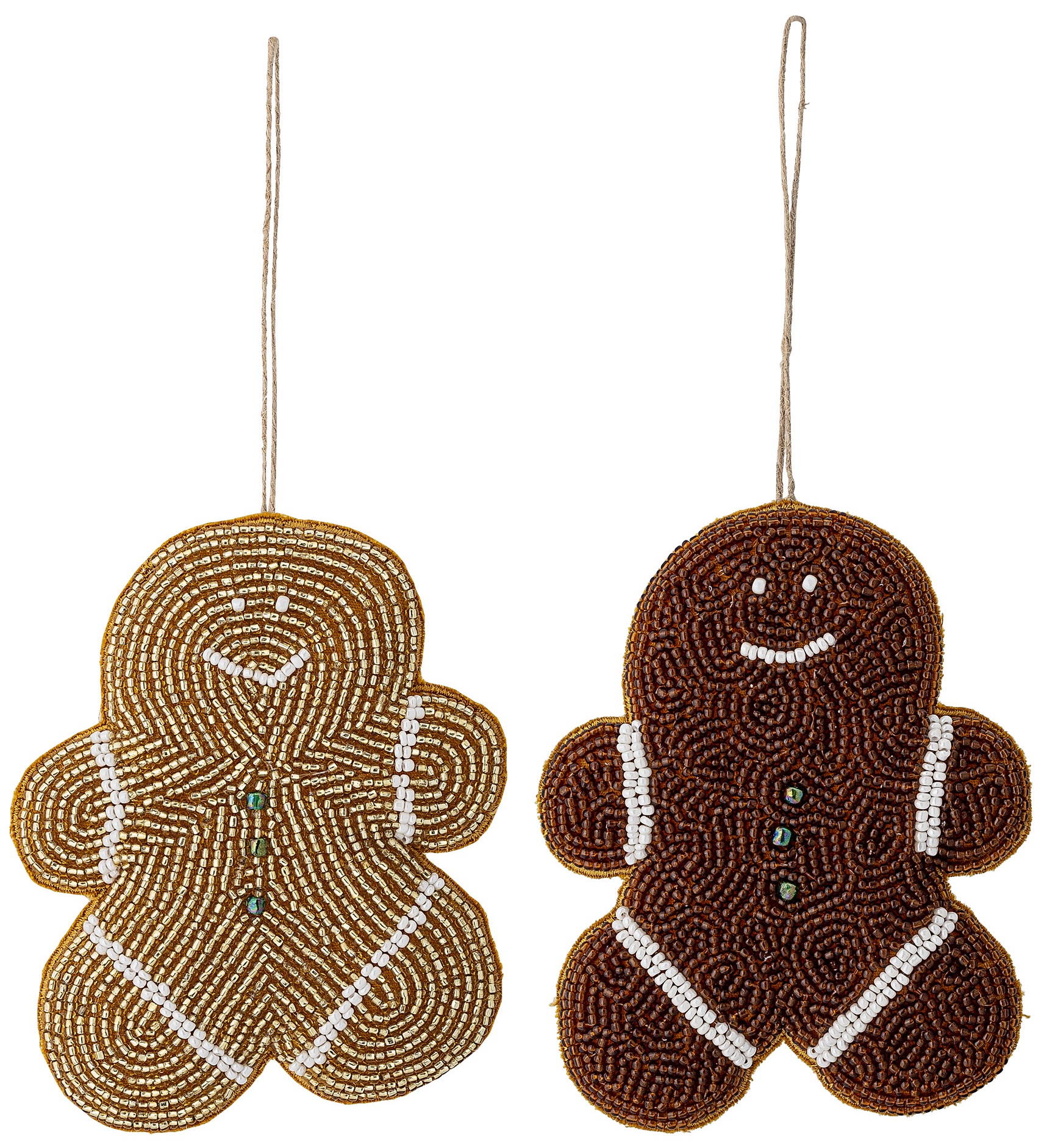 Dekoracje choinkowe bawełniane beżowe ciasteczka 10x2 cm – obraz-1