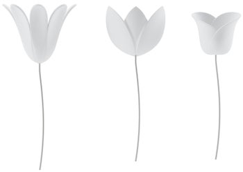 Dekoracje ścienne Bloomer (9-set) 7x16 cm białe – obraz-1