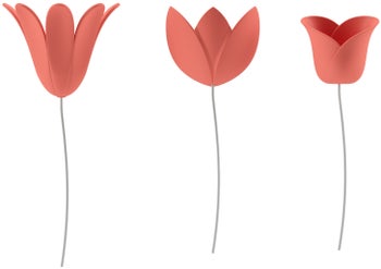 Dekoracje ścienne Bloomer (9-set) 7x16 cm koralowe – obraz-1