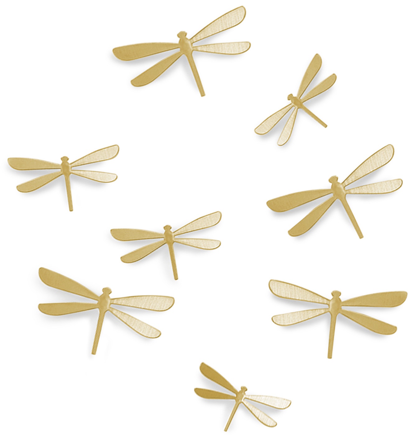 Dekoracje ścienne złote ważki 15x1 cm – obraz-1