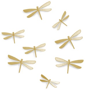 Dekoracje ścienne złote ważki 15x1 cm – obraz-1