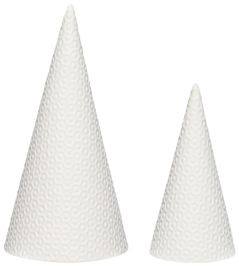 Dekoracje świąteczne Tree Ceramics 19x9 cm białe (2-set)  – obraz-1