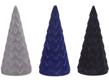 Dekoracje świąteczne Velour Tree 20x9 cm kolorowe (3-set) – obraz-1