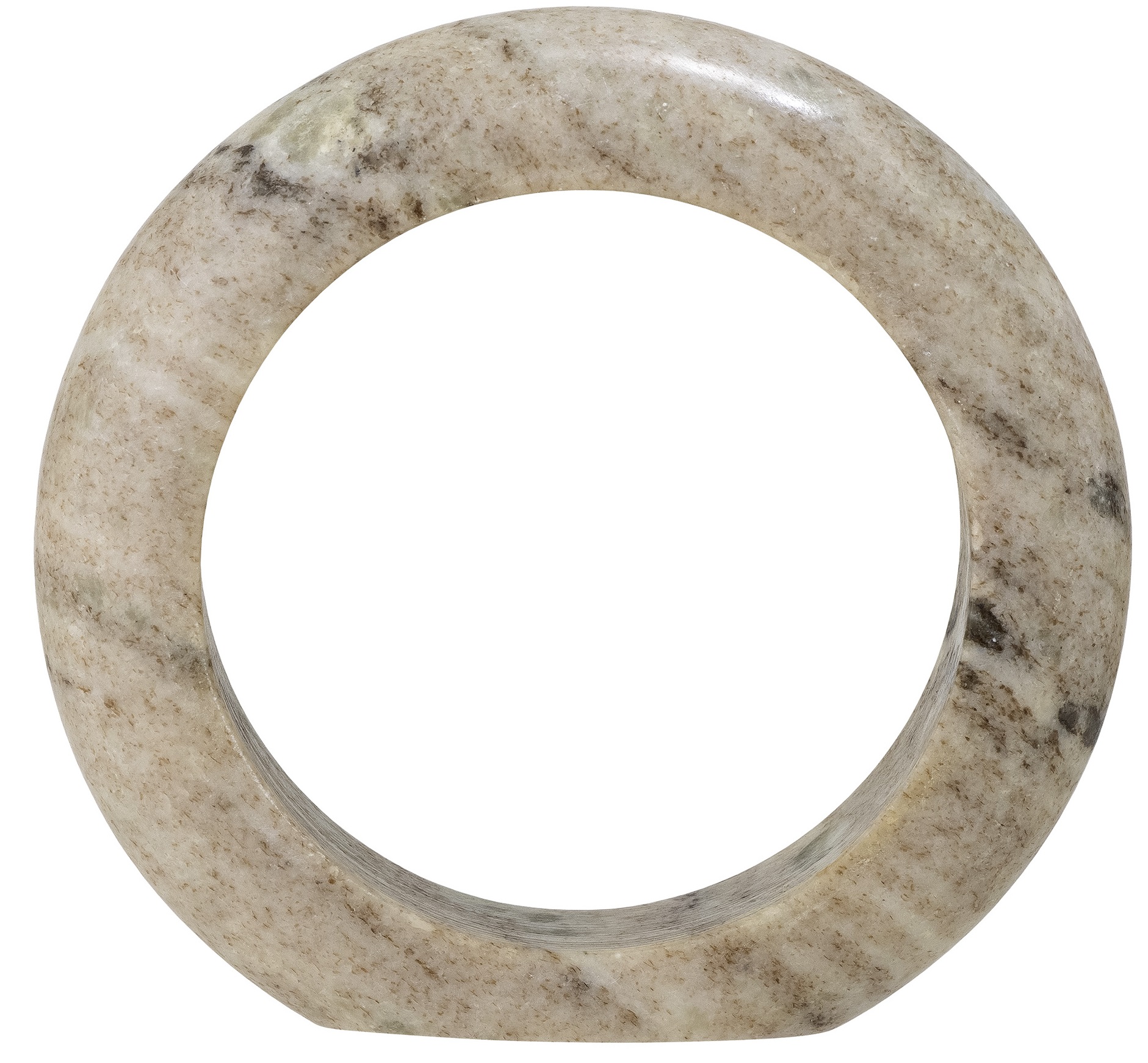 Dekoracyjna obręcz z beżowego marmuru Ø15 cm – obraz-1