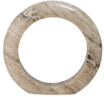 Dekoracyjna obręcz z beżowego marmuru Ø15 cm – obraz-1