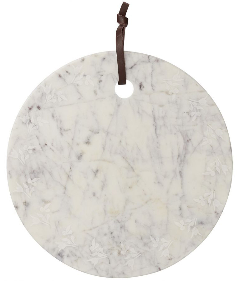 Deska do krojenia Ethel Ø25 cm biała – obraz-1