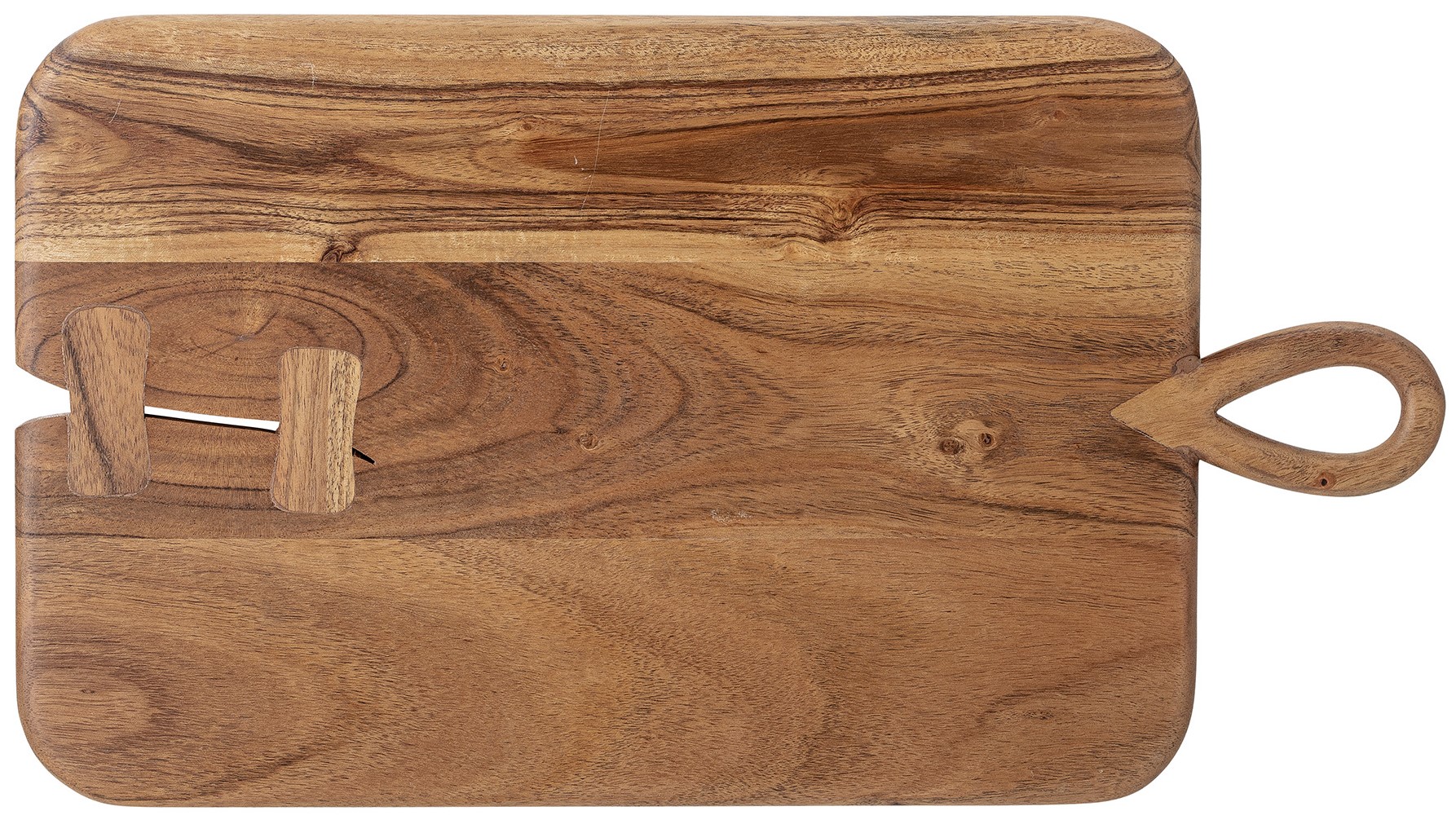 Deska do krojenia drewniana brązowa 37x25 cm – obraz-1