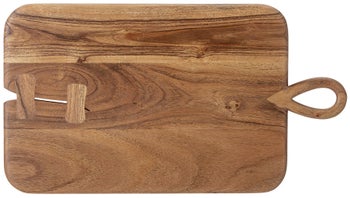 Deska do krojenia drewniana brązowa 37x25 cm – obraz-1