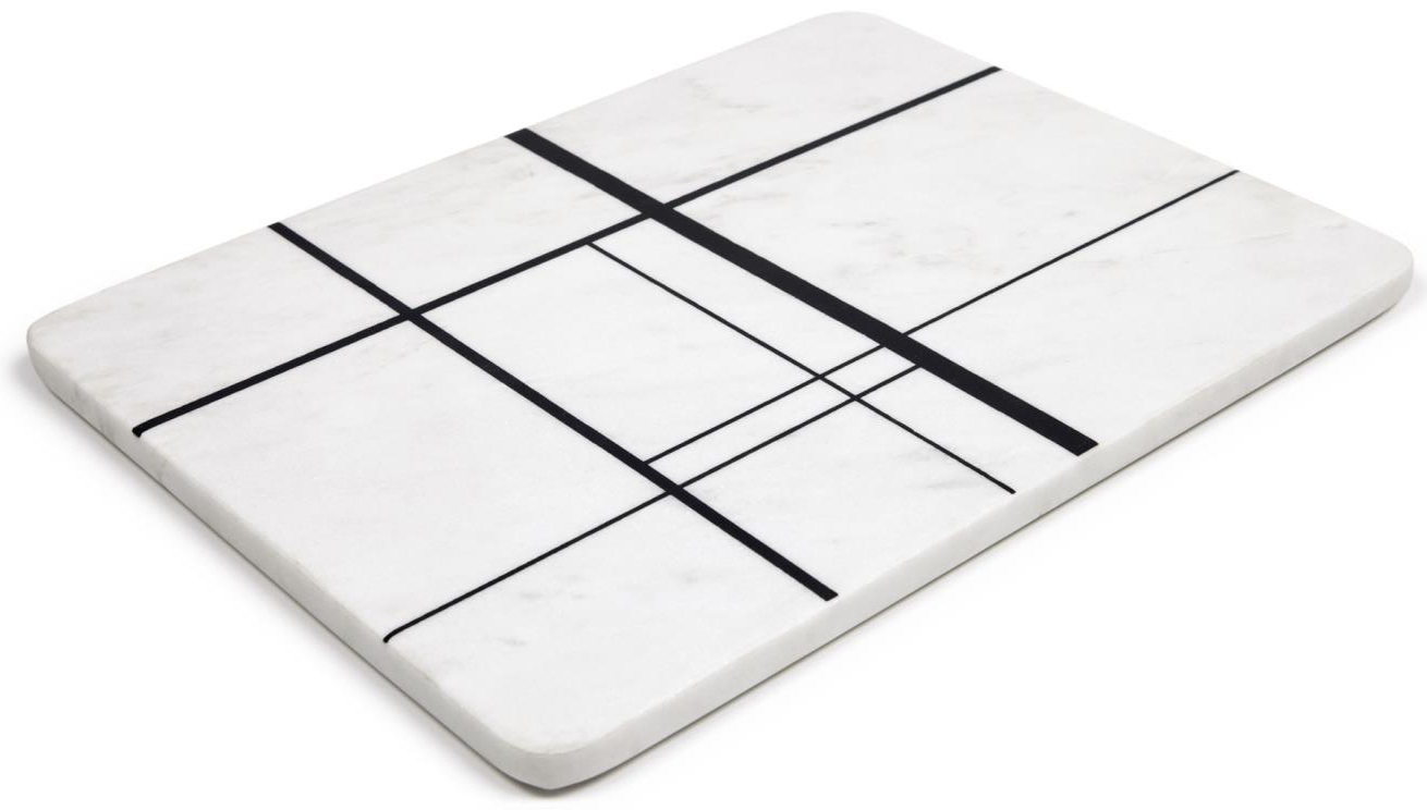 Deska do krojenia marmurowa biała 30x23 cm – obraz-1