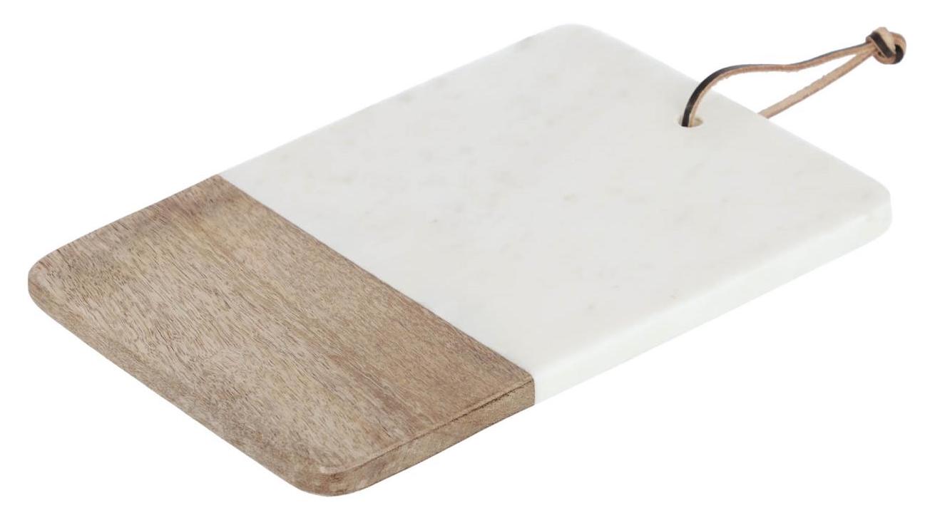 Deska do serwowania drewniana biała 30x20 cm – obraz-1