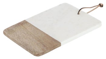 Deska do serwowania drewniana biała 30x20 cm – obraz-1