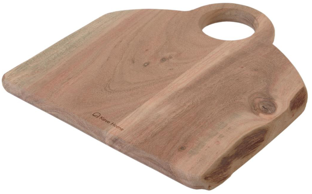 Deska do serwowania drewniana brązowa 30x25 cm – obraz-1