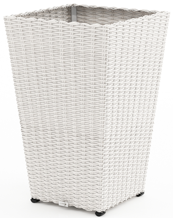 Donica ogrodowa Scaleo 37x60 cm biała – obraz-1