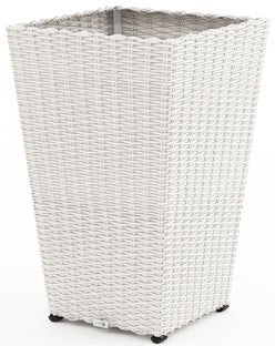 Donica ogrodowa Scaleo 37x60 cm biała – obraz-1