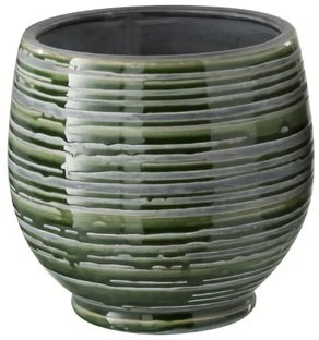 Doniczka ∅21x20 cm ciemnozielona – obraz-1