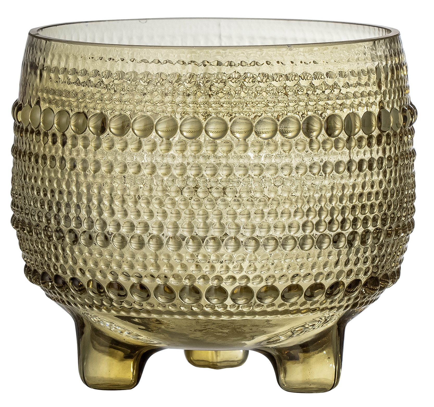 Osłonka na doniczkę szklana brązowa ∅15x13 cm – obraz-1