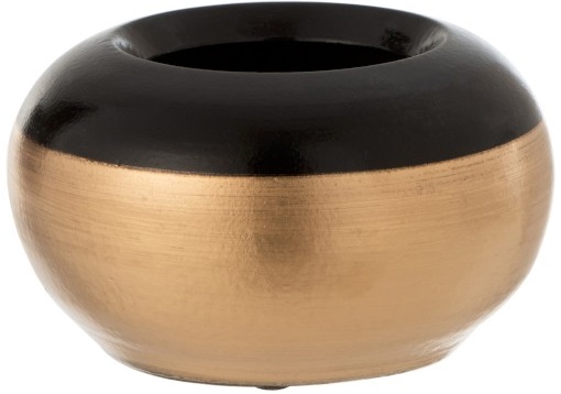 Doniczka Border Ø22x13 cm czarno-złota – obraz-1