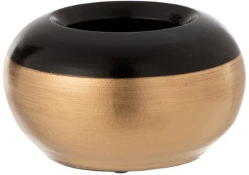 Doniczka Border Ø22x13 cm czarno-złota – obraz-1