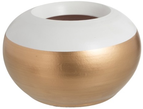 Doniczka Border Ø27x17 cm biało-złota – obraz-1