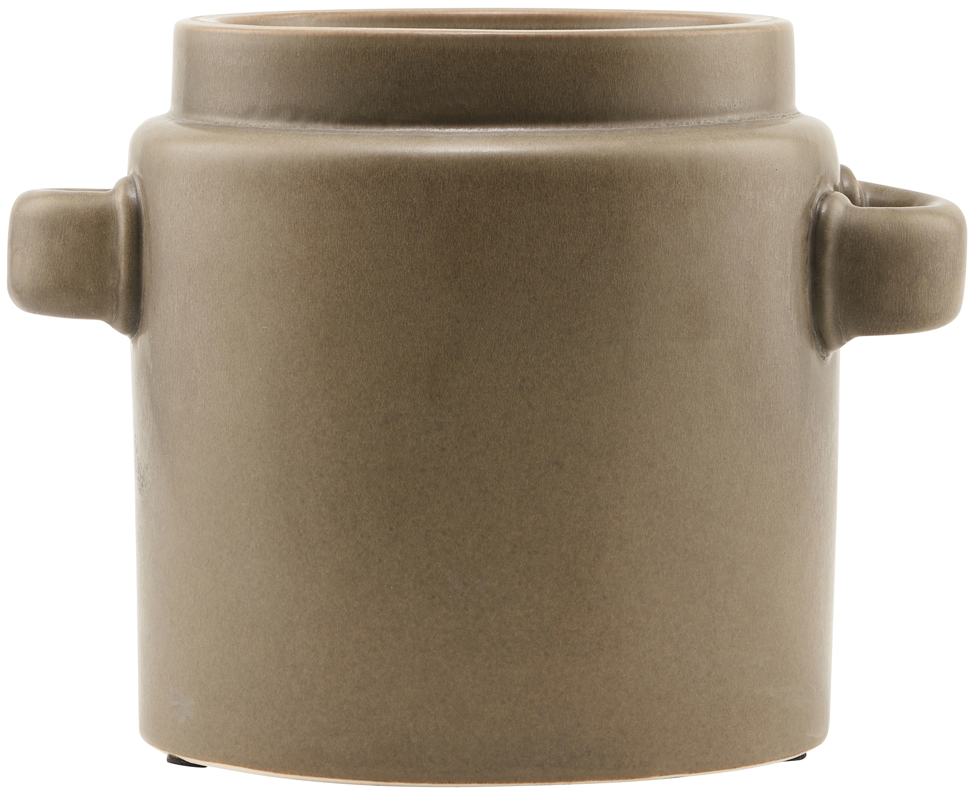 Doniczka ceramiczna brązowa Ø22x23 cm – obraz-1