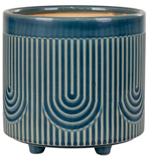 Doniczka ceramiczna niebieska Ø16x17 cm – obraz-1